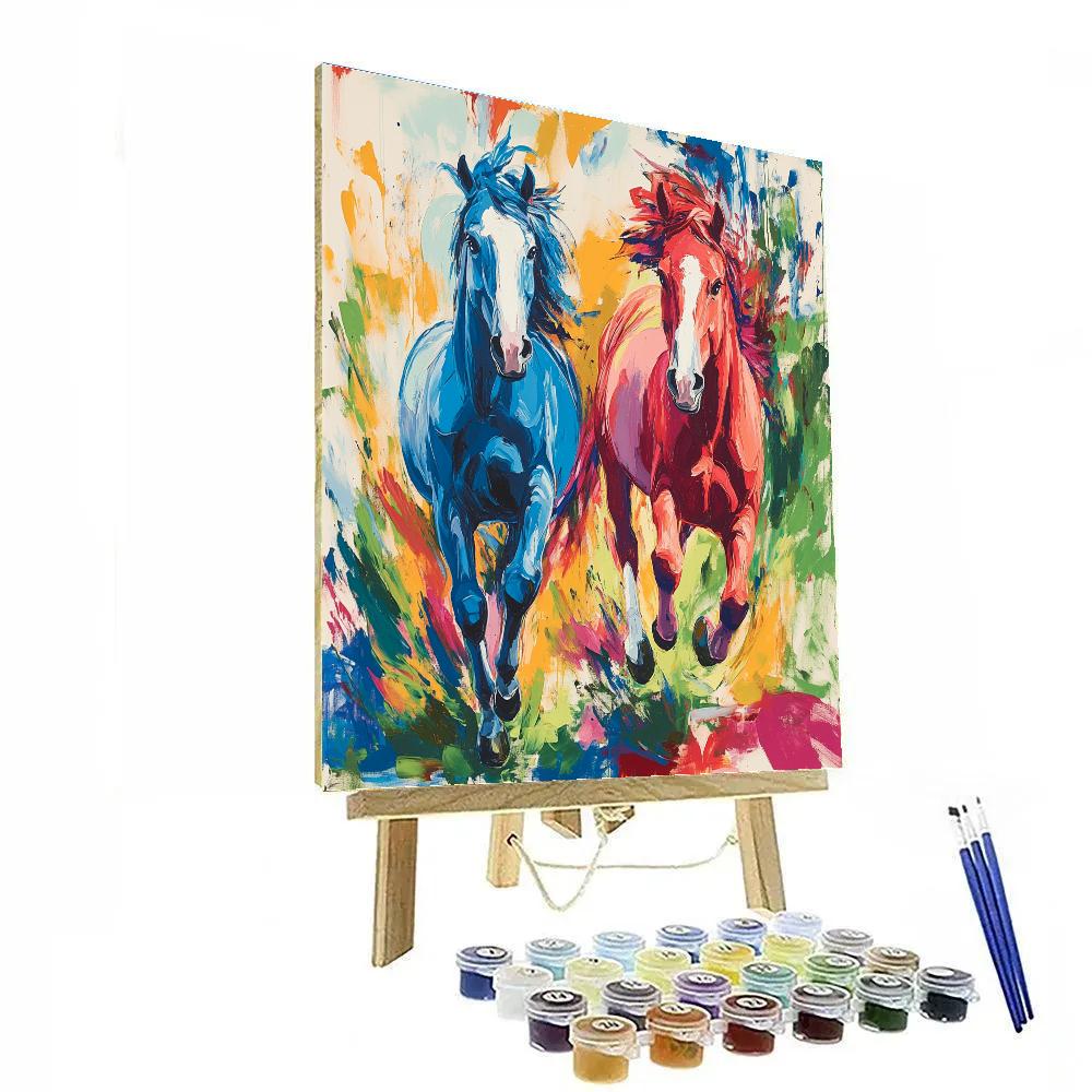 Franz Marc Inspired Wild Horses paint by number