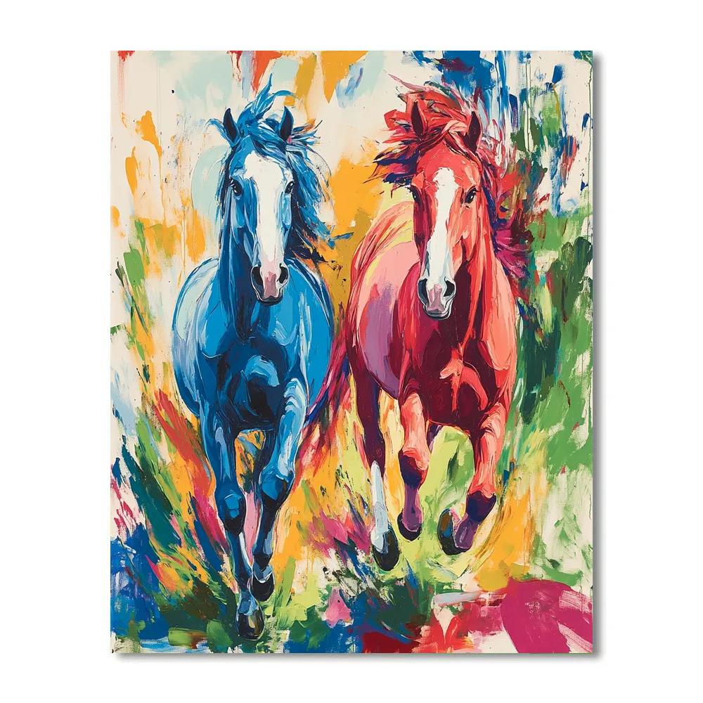 Franz Marc Inspired Wild Horses paint by number