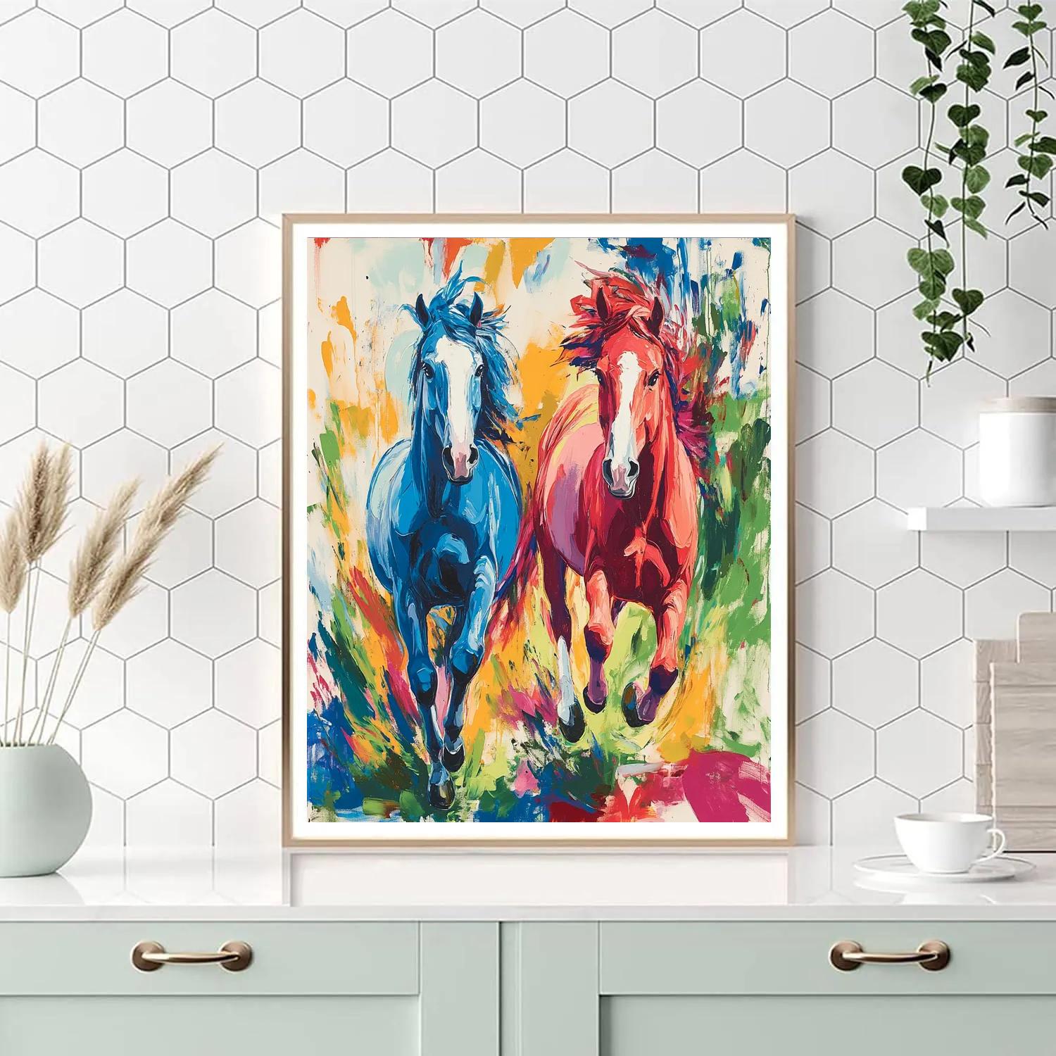 Franz Marc Inspired Wild Horses paint by number