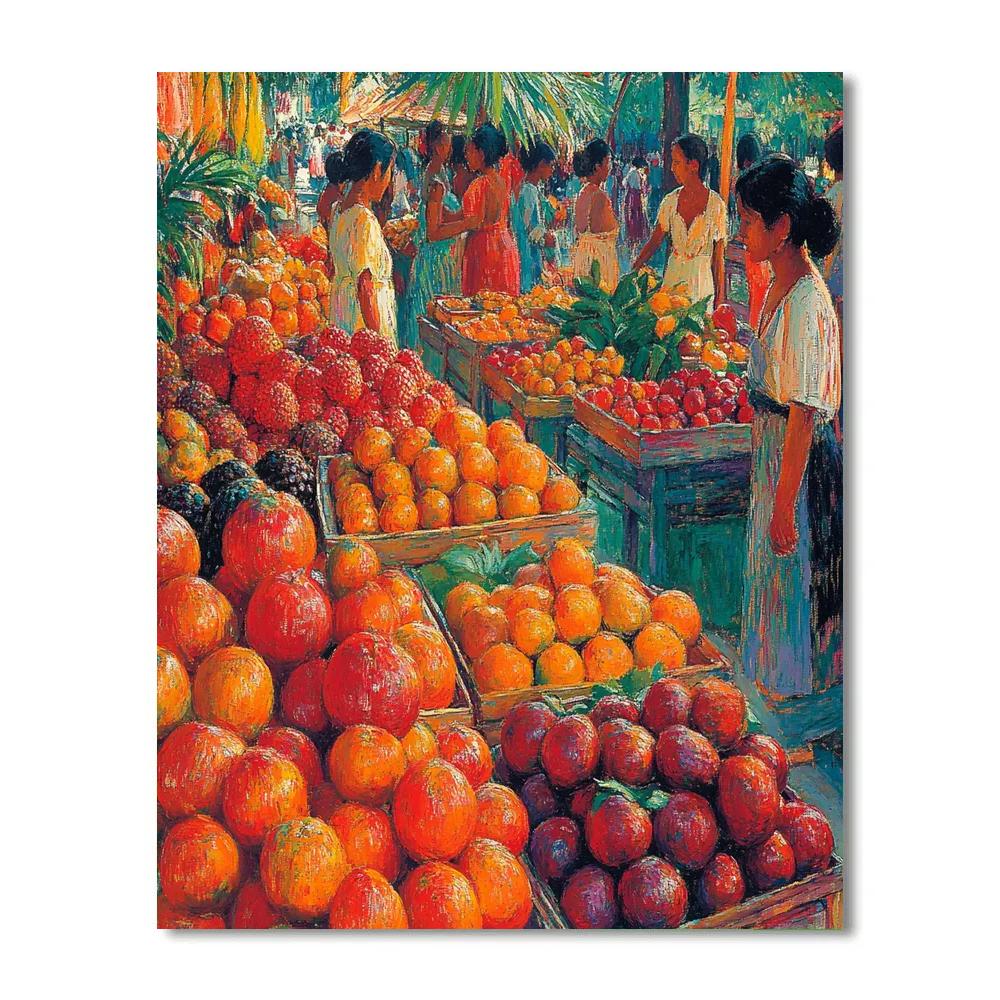 Paul Gauguin Inspired Exotic Fruit Market paint by number
