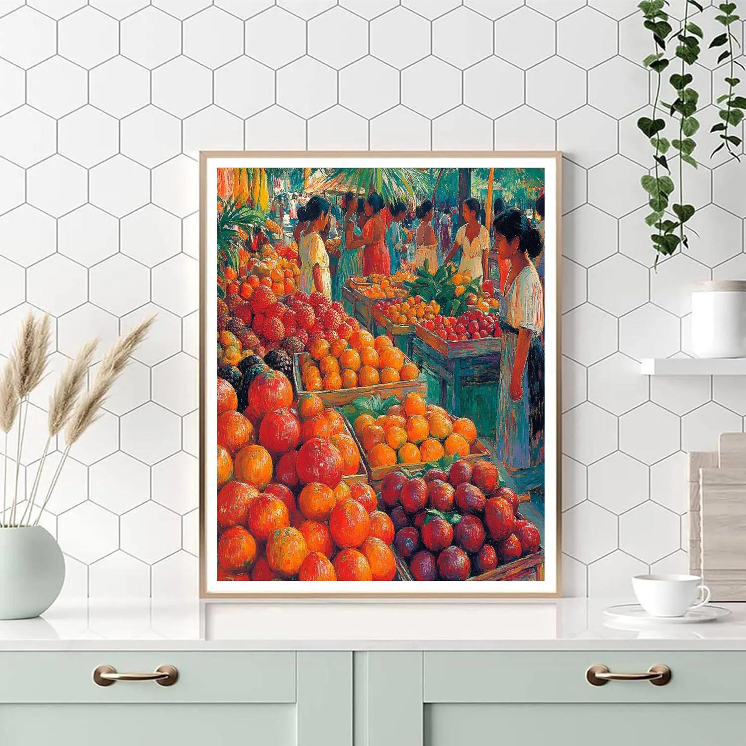 Paul Gauguin Inspired Exotic Fruit Market paint by number