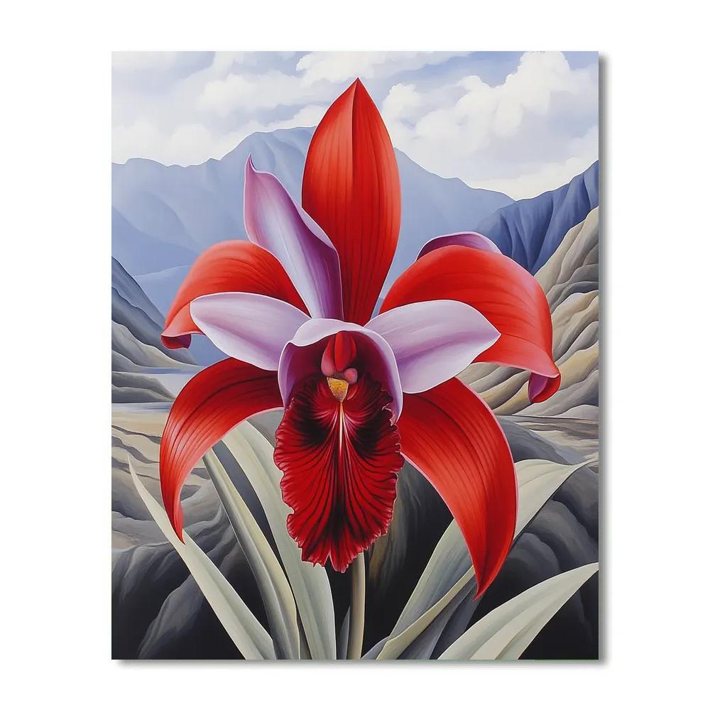Georgian OKeeffe Inspired Mountain Orchid Painting by numbers kit
