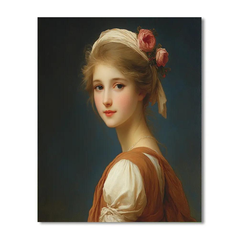 Jean-Auguste-Dominique Ingres Inspired Classical Portrait Numbered painting kits