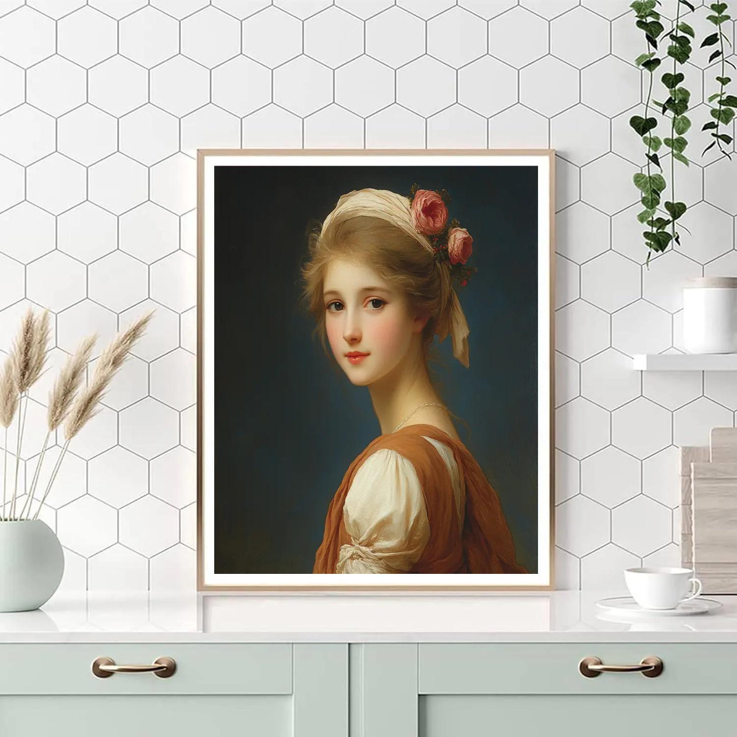 Jean-Auguste-Dominique Ingres Inspired Classical Portrait Numbered painting kits