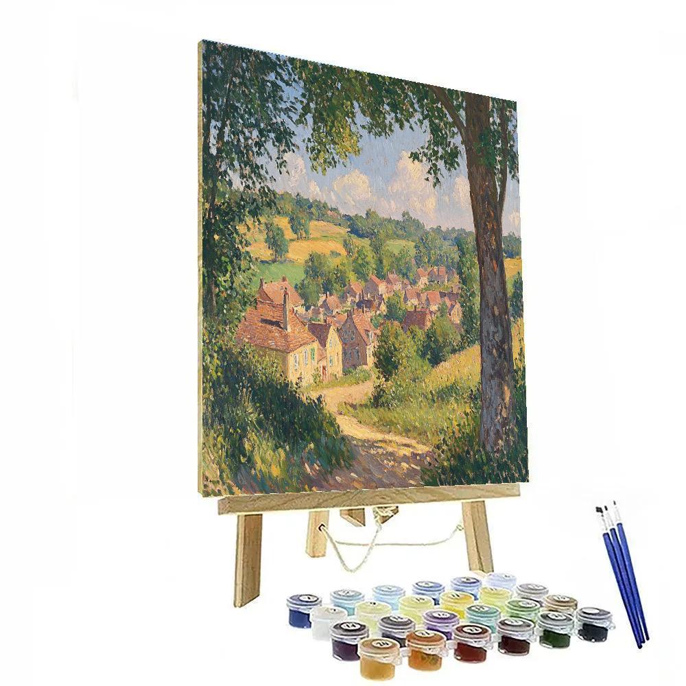 Camille Pissarro Inspired Village Morning DIY paint by numbers