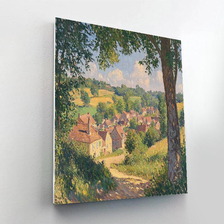 Camille Pissarro Inspired Village Morning DIY paint by numbers