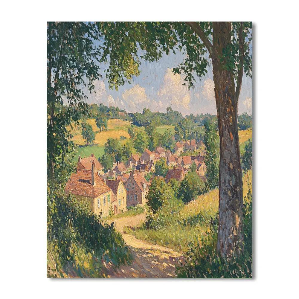 Camille Pissarro Inspired Village Morning DIY paint by numbers