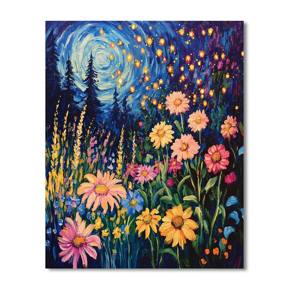 Van Gogh Inspired Twilight Garden Paint by numbers kits
