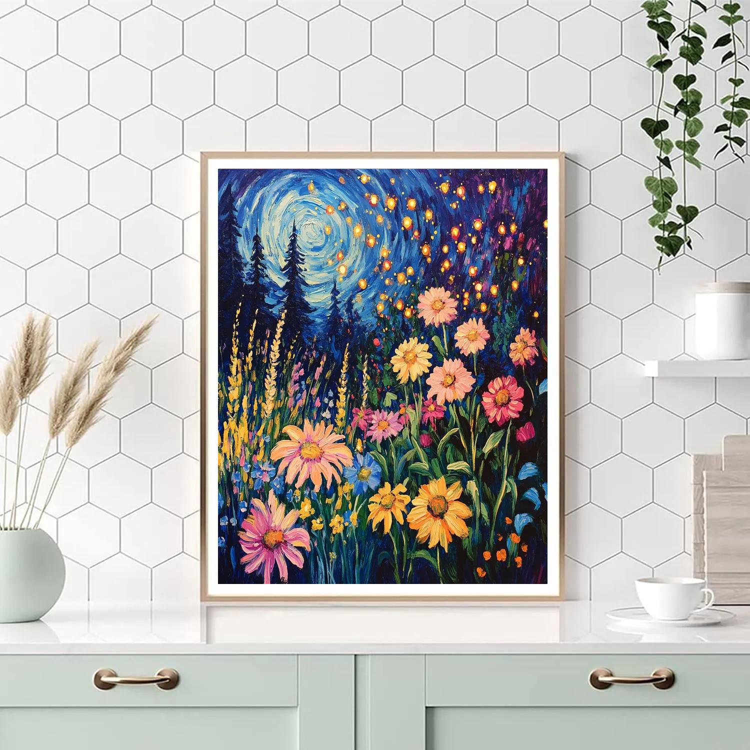 Van Gogh Inspired Twilight Garden Paint by numbers kits