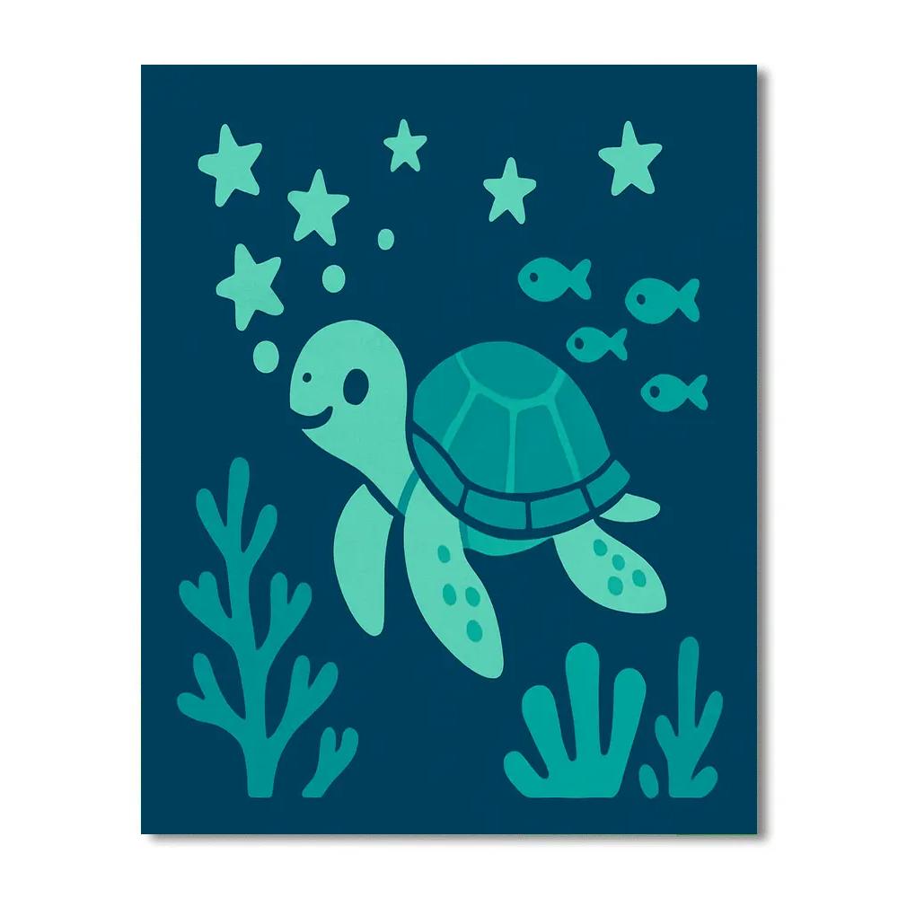 Starlight Sea Turtle Paint by numbers art