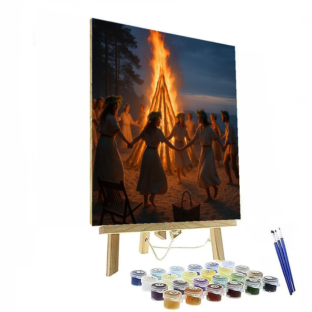 Midsummer Bonfire Baltic Coast Painting by numbers kit