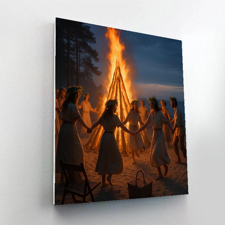 Midsummer Bonfire Baltic Coast Painting by numbers kit
