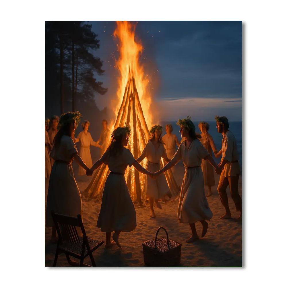 Midsummer Bonfire Baltic Coast Painting by numbers kit