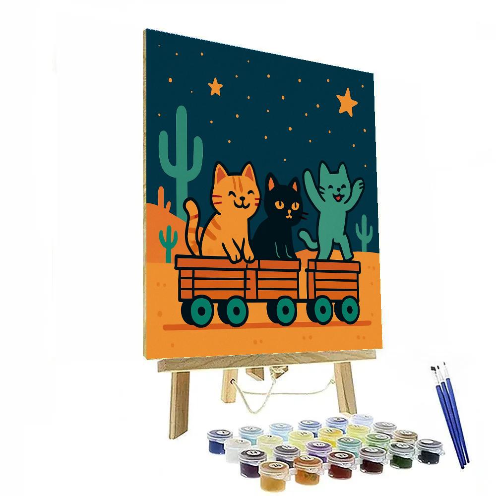 Constellation Cat Caravan Painting by numbers kit