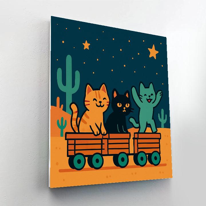 Constellation Cat Caravan Painting by numbers kit