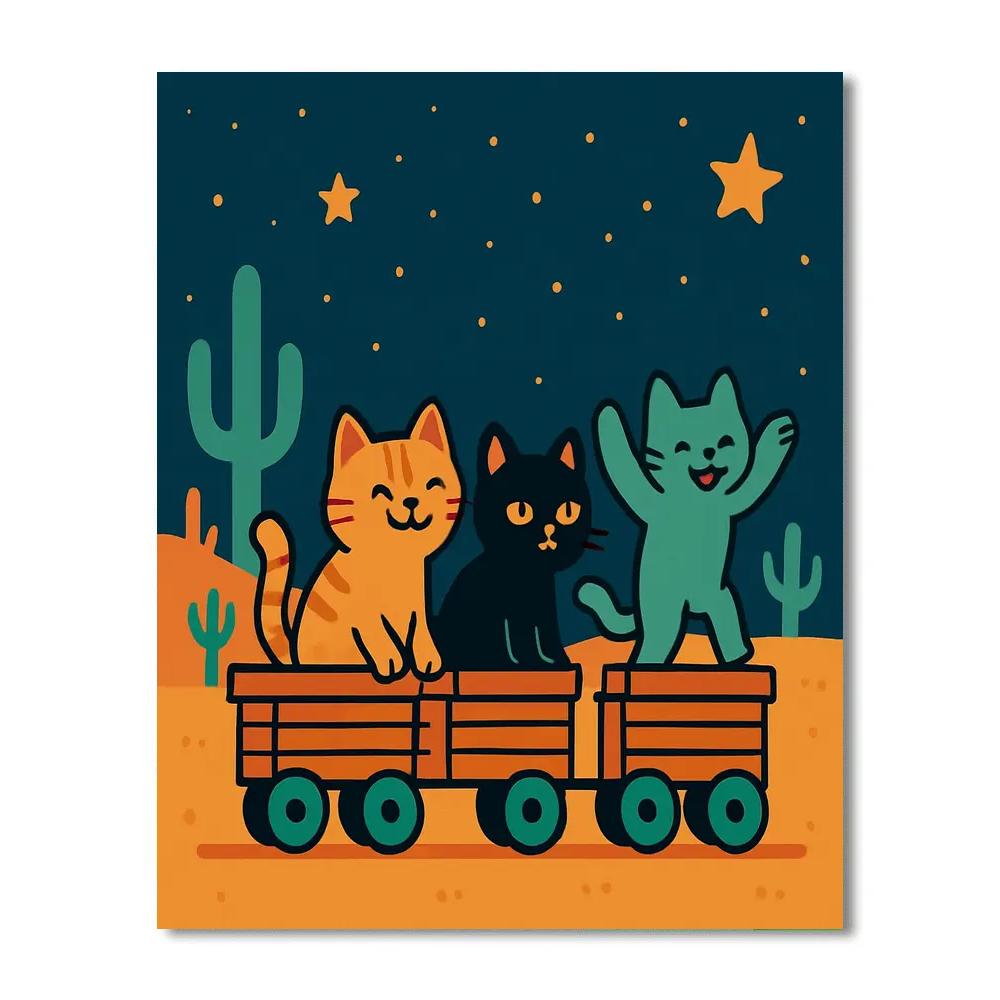 Constellation Cat Caravan Painting by numbers kit