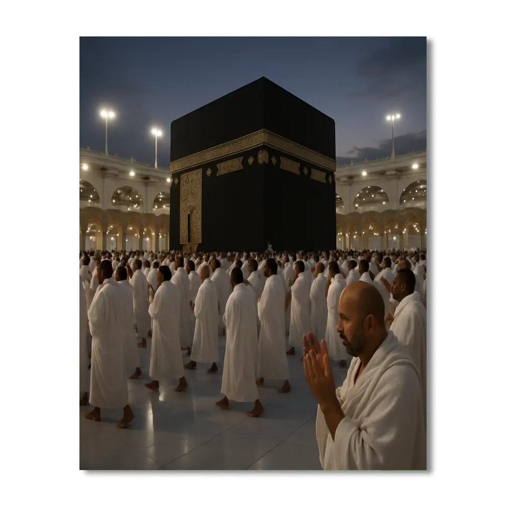 Hajj Pilgrims Tawaf At Dusk Paint by numbers art
