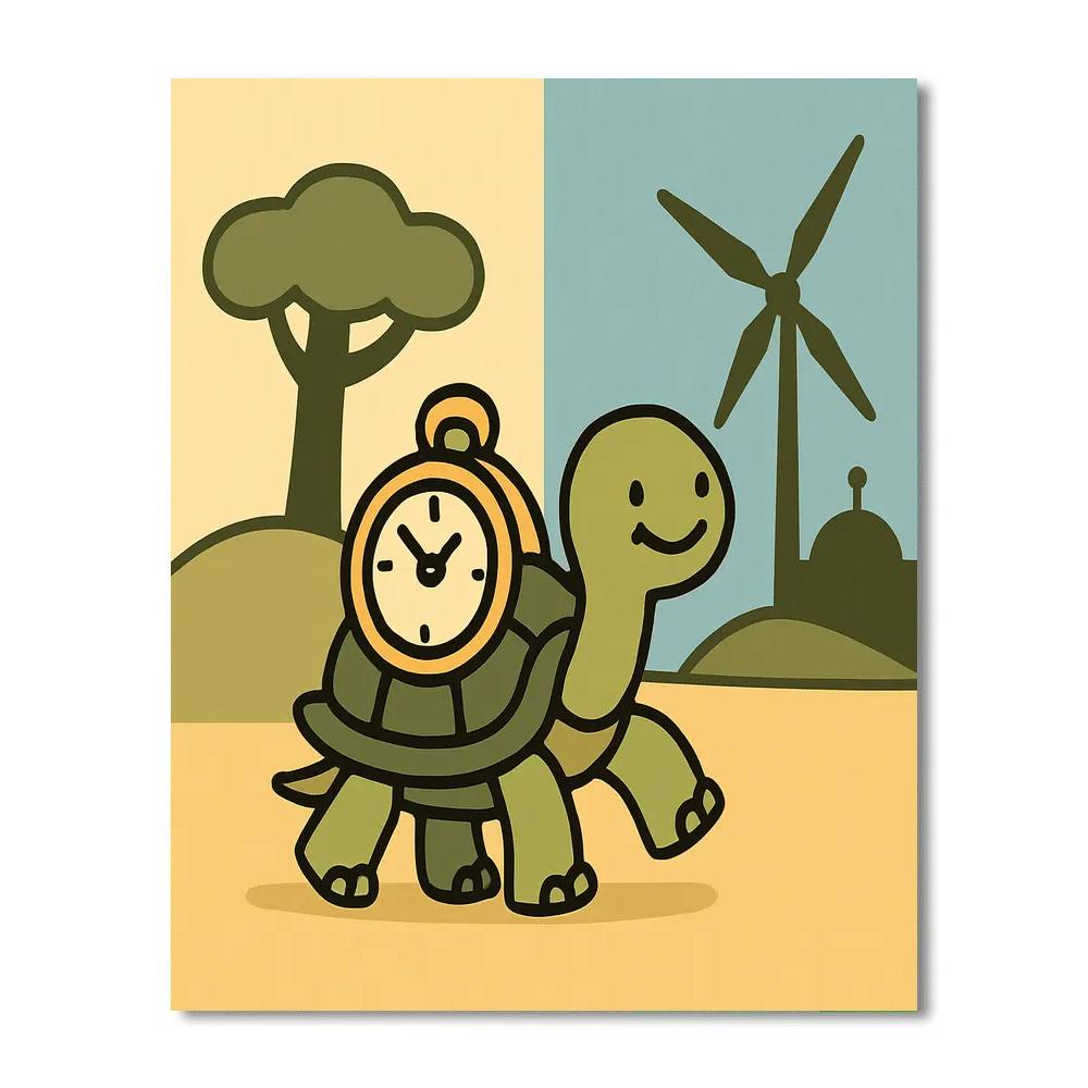 Time-Traveling Tortoise Paint by numbers art