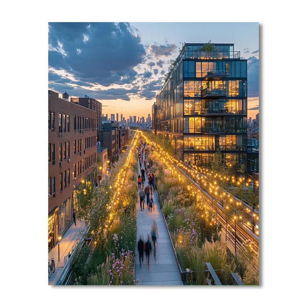 High Line Park Elevated Walkway New York United States Paint by numbers kits