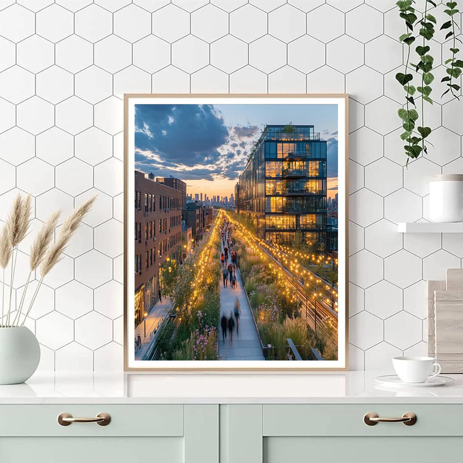 High Line Park Elevated Walkway New York United States Paint by numbers kits