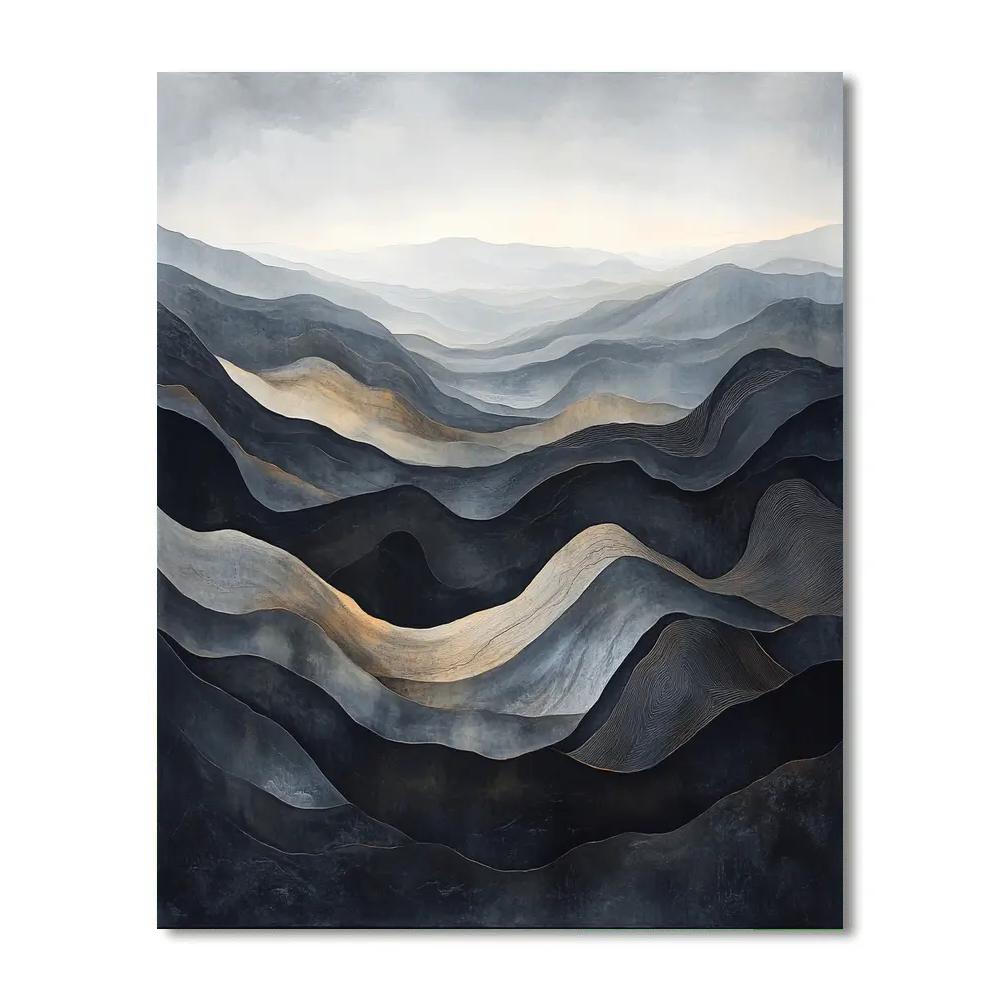Leonardo Da Vinci Inspired Mountain Crustal Folds DIY paint by numbers