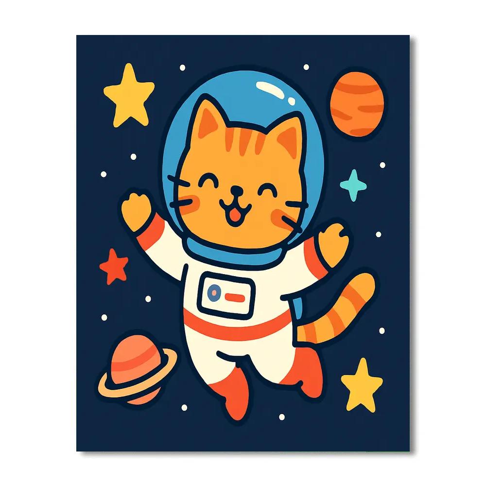 Starlight Cat Explorer painting number kit