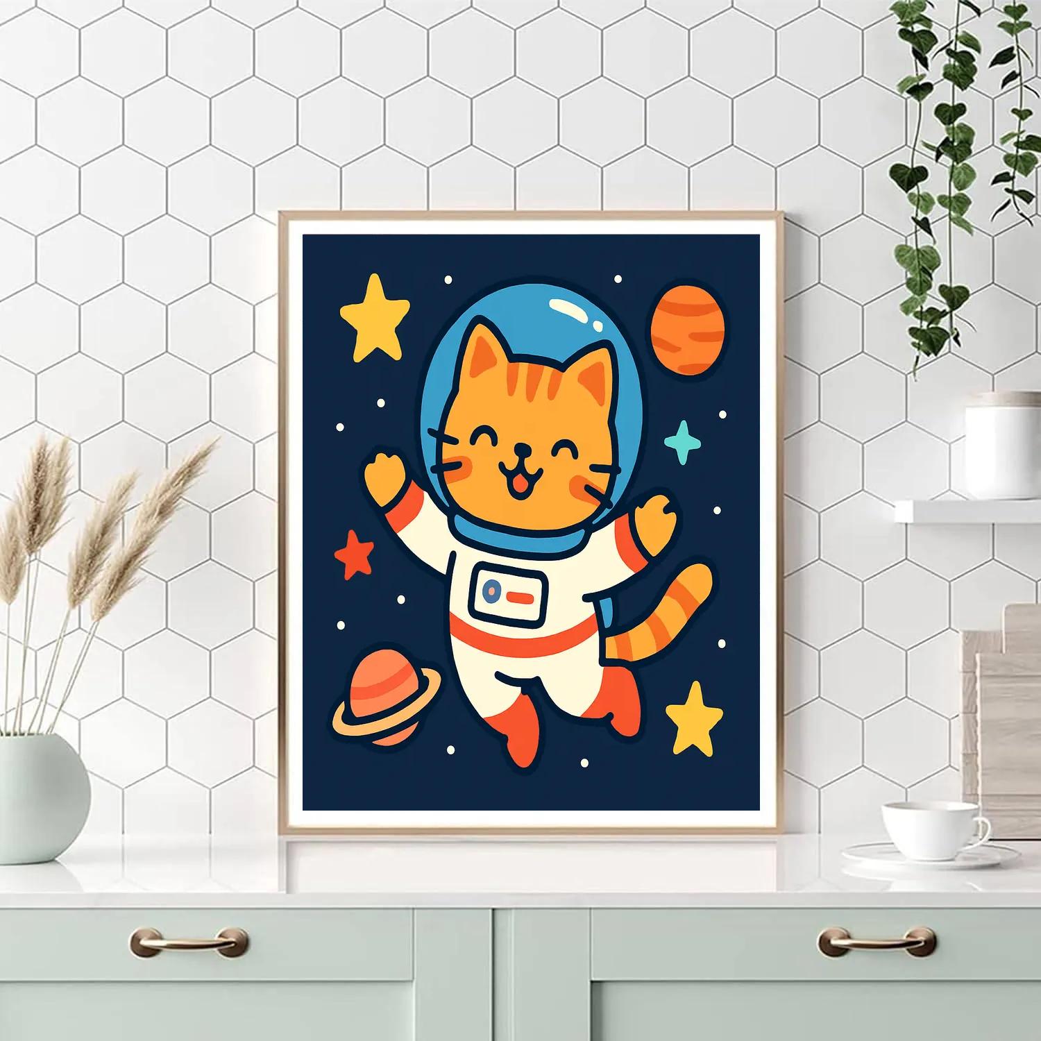 Starlight Cat Explorer painting number kit