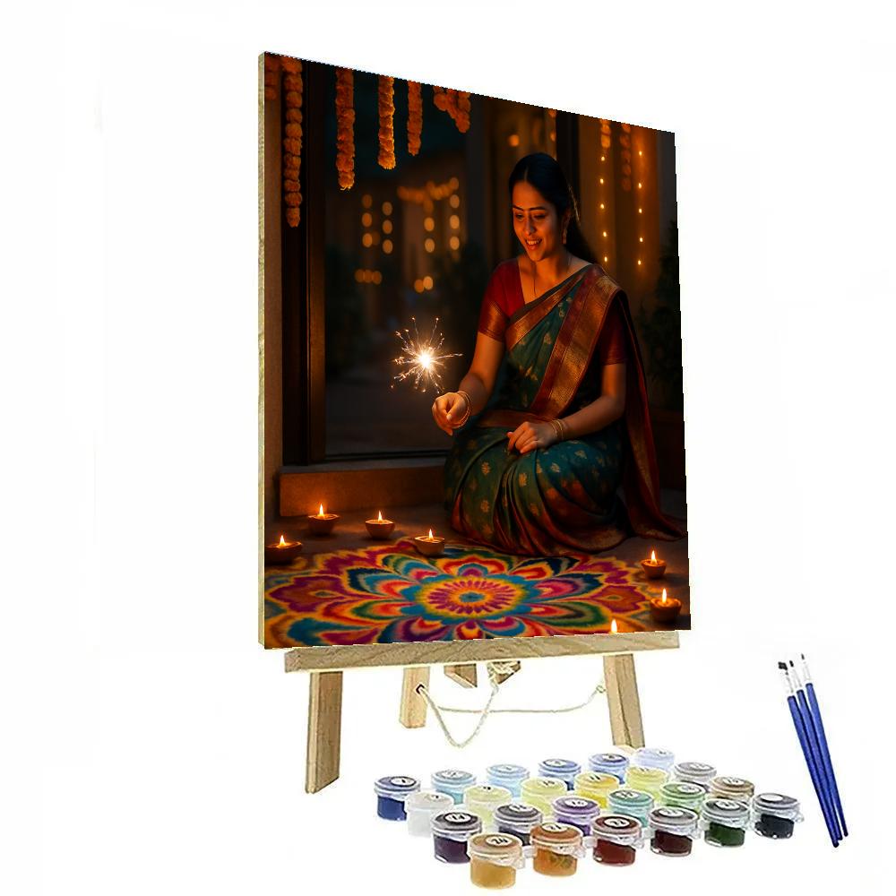 Diwali Lights And Rituals Painting by numbers kit