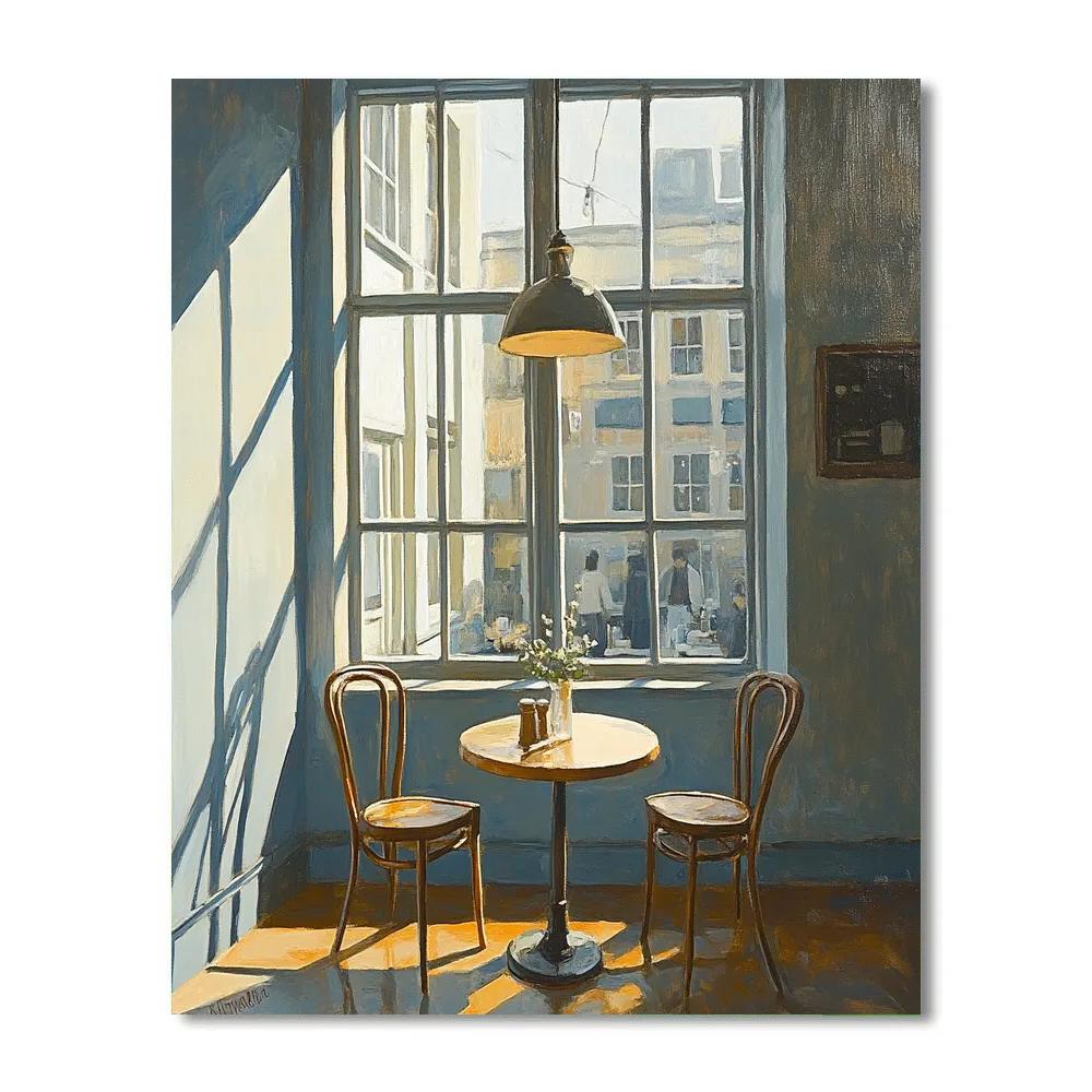 Edward Hopper Inspired Empty Cafe At Dawn Paint by numbers art