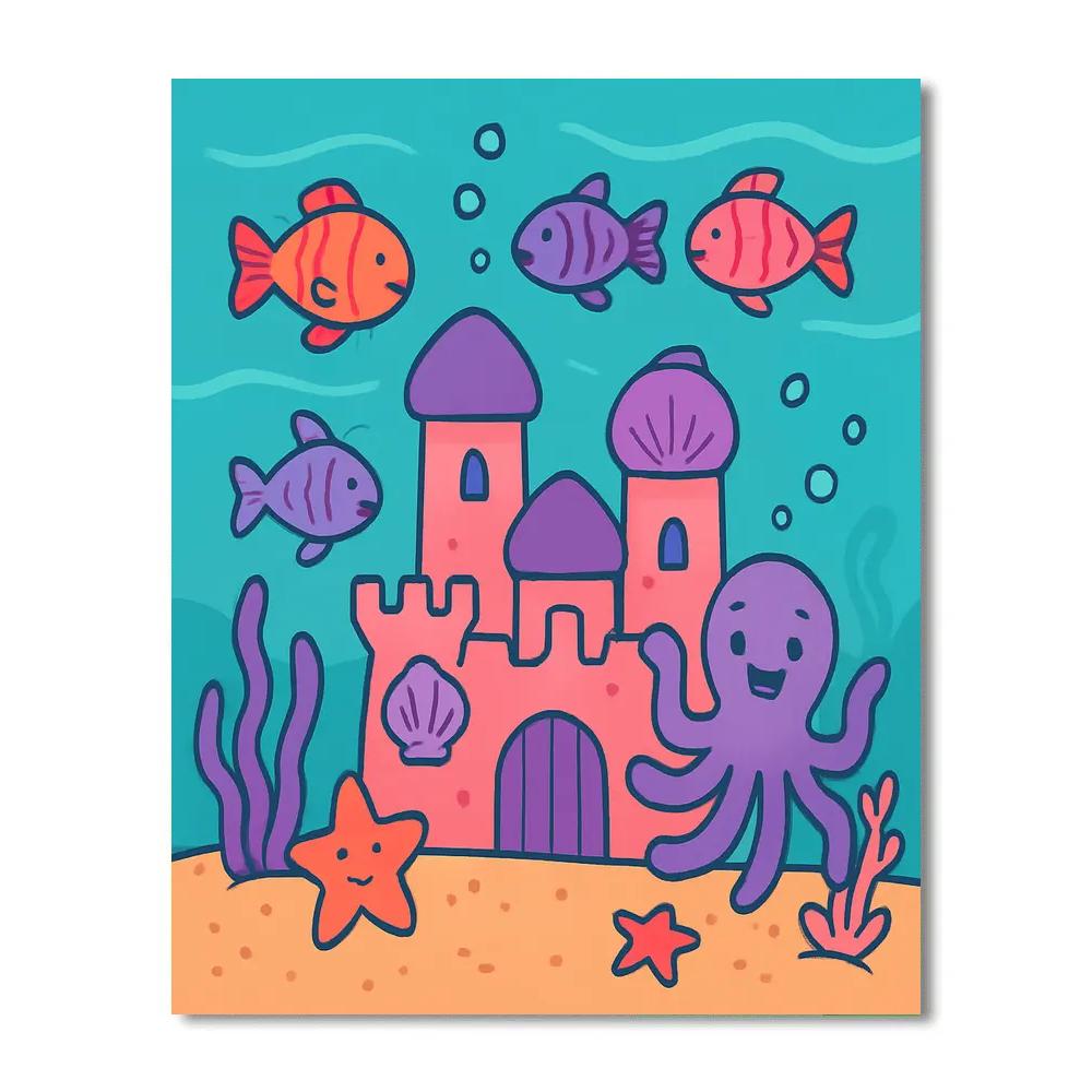 Magical Underwater Castle Paint by numbers kits