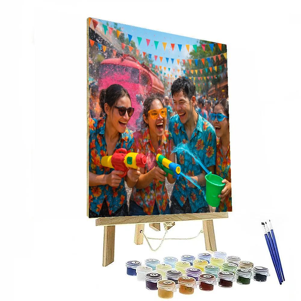Songkran Water Festival Fun painting number kit