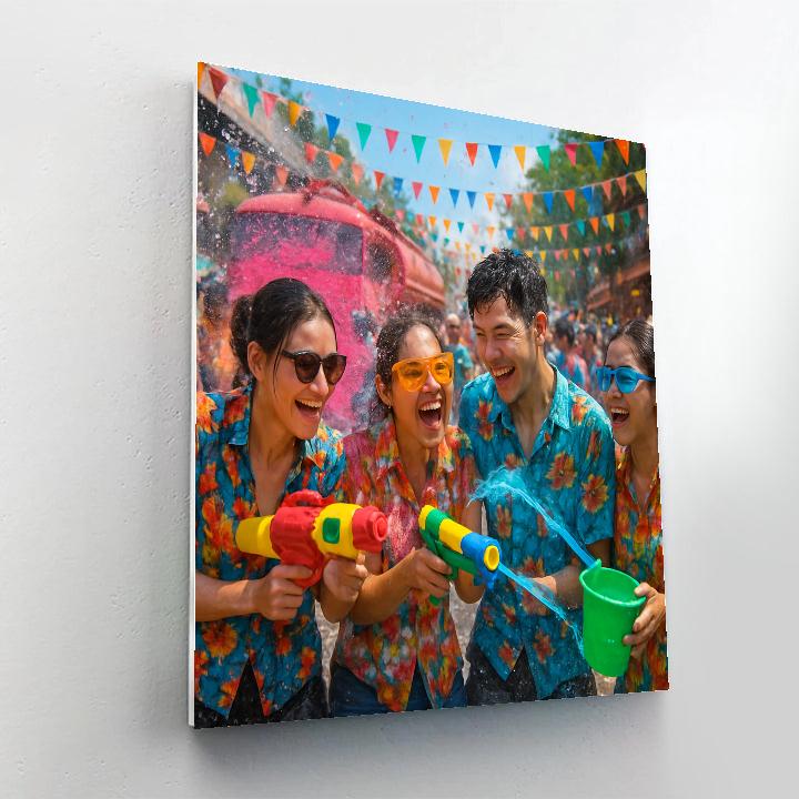 Songkran Water Festival Fun painting number kit