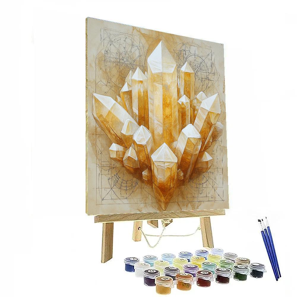 Leonardo Da Vinci Inspired Crystal Growth Diagram paint by numbers
