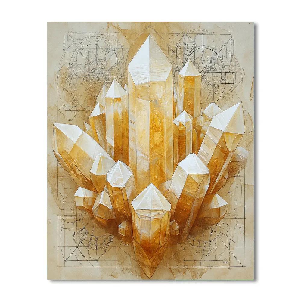 Leonardo Da Vinci Inspired Crystal Growth Diagram paint by numbers