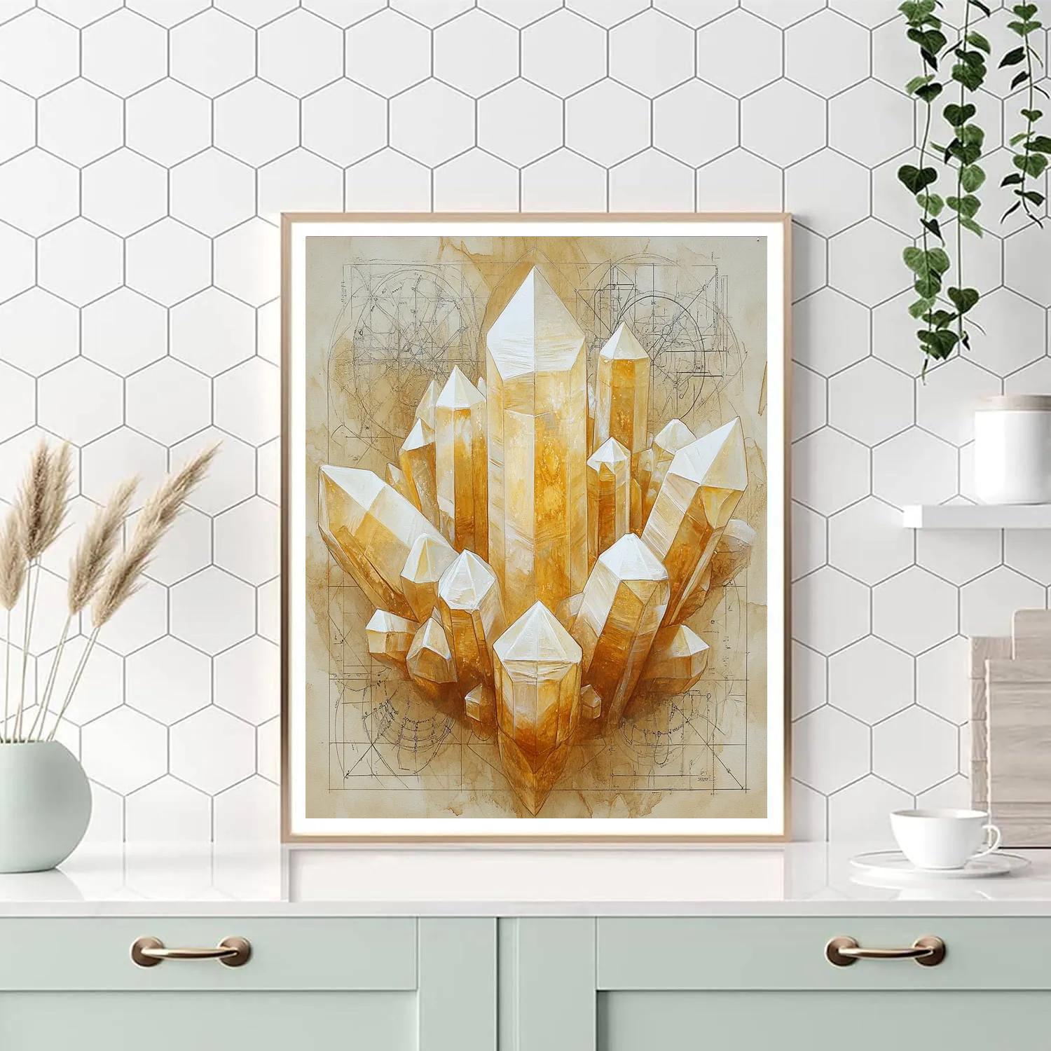 Leonardo Da Vinci Inspired Crystal Growth Diagram paint by numbers