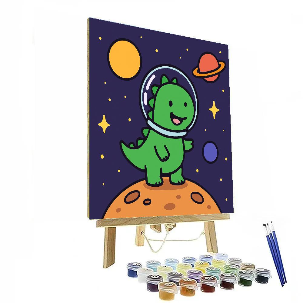 Cosmic Dinosaur Dream Paint by numbers art