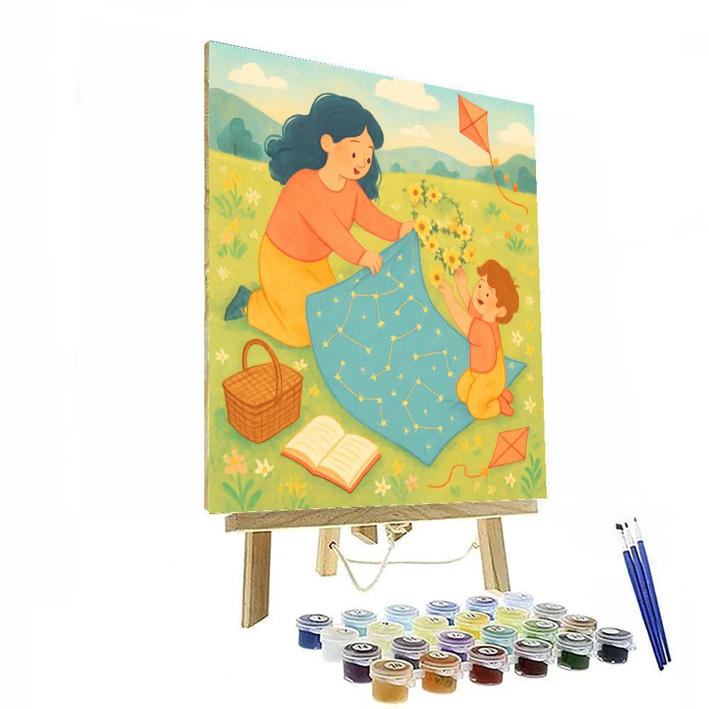 Constellation Quilt Picnic DIY paint by numbers