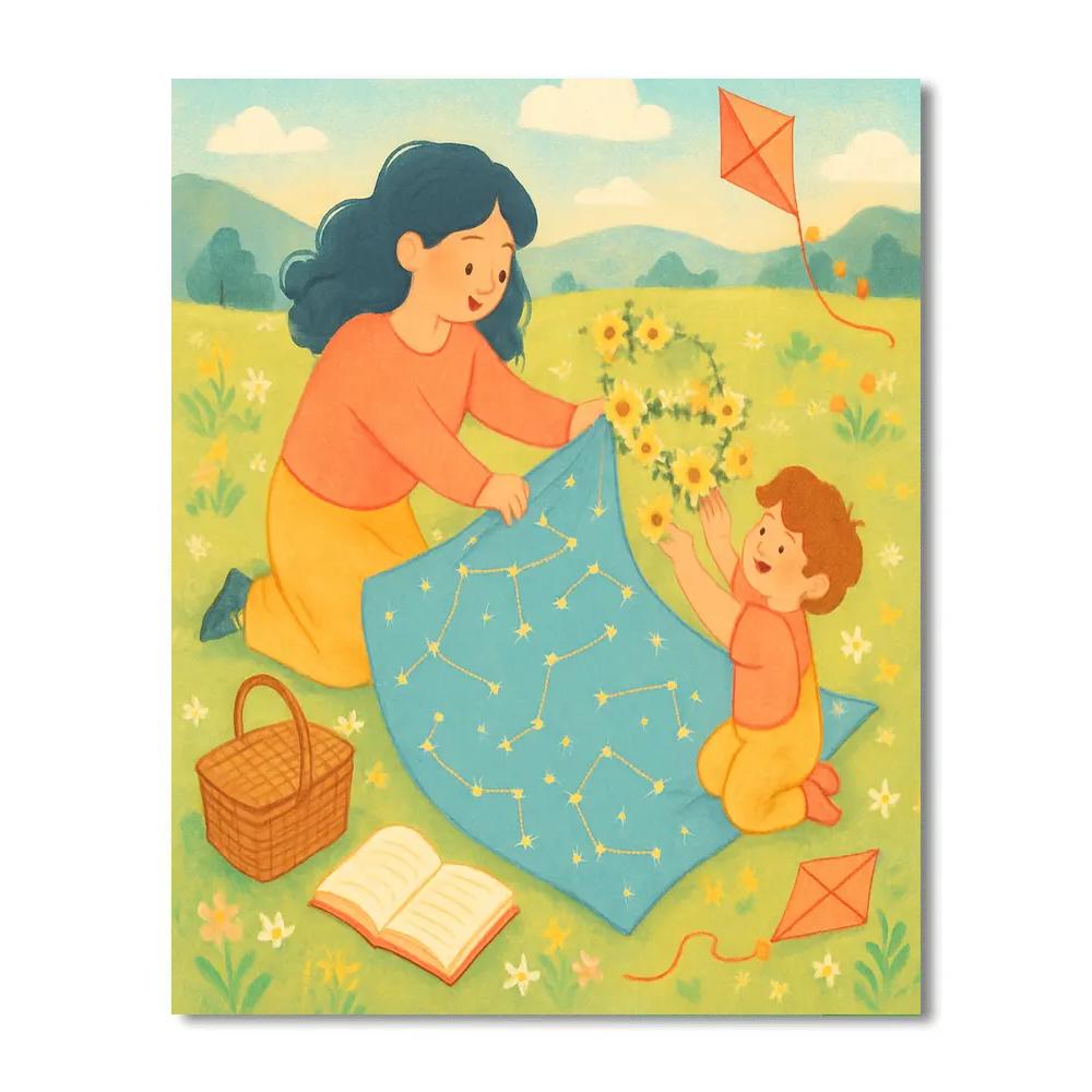 Constellation Quilt Picnic DIY paint by numbers