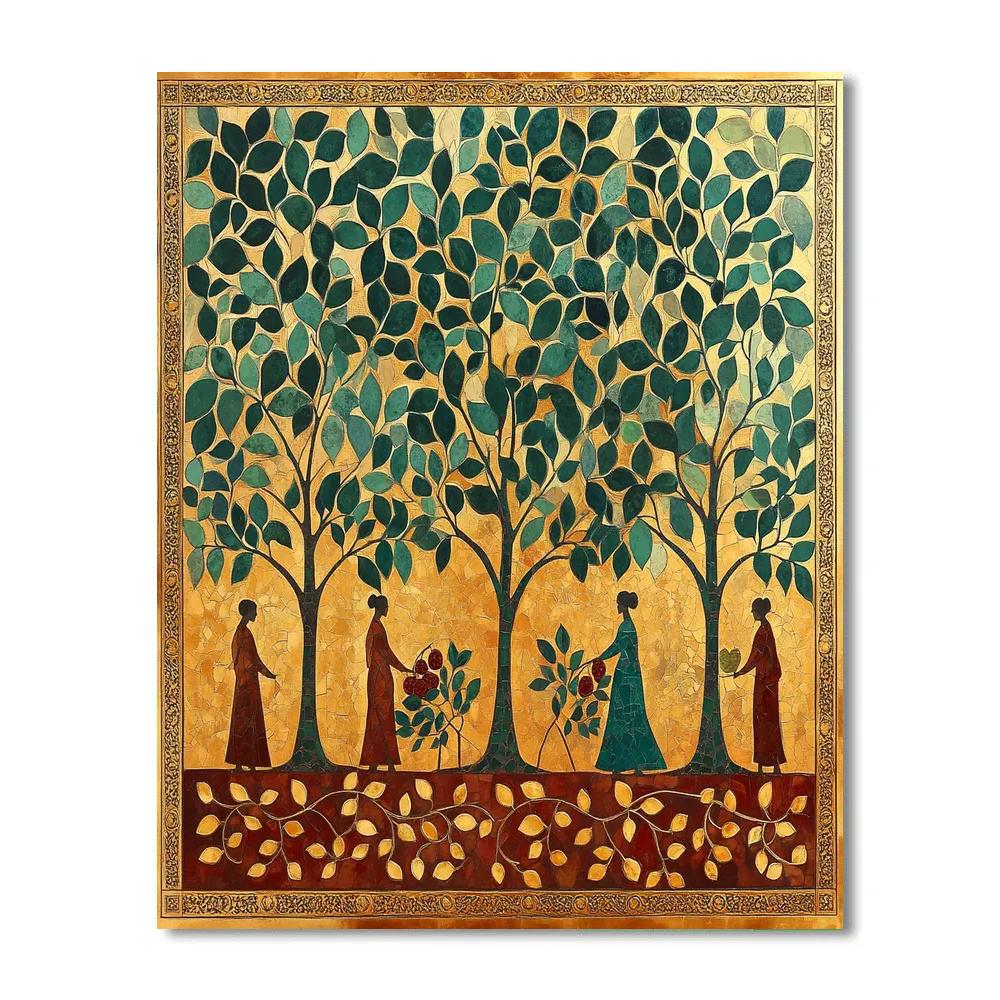 Gustave Klimt Inspired Golden Orchard Paint by numbers art