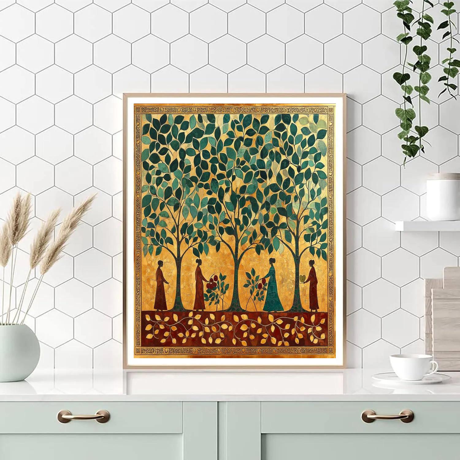 Gustave Klimt Inspired Golden Orchard Paint by numbers art