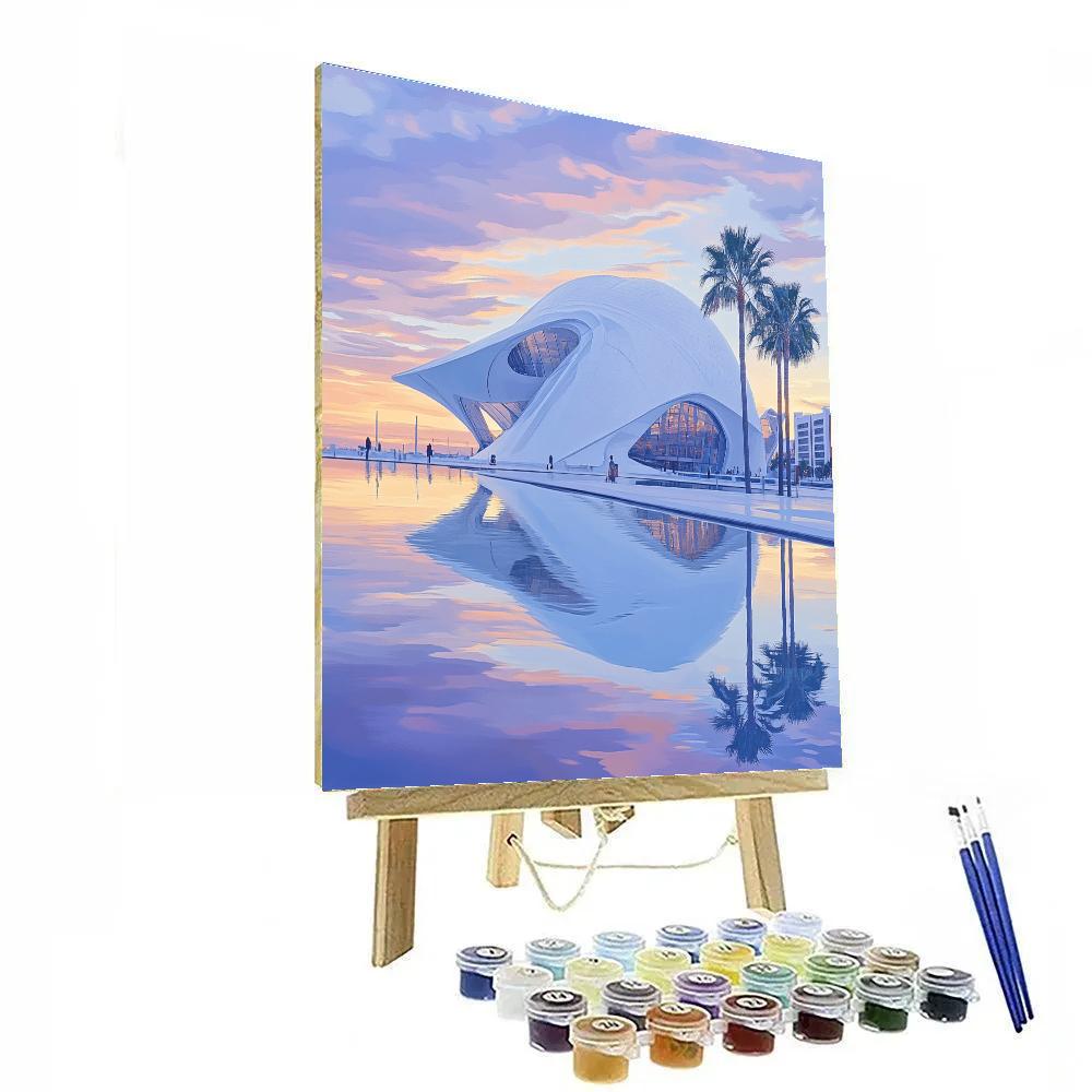 City Of Arts And Sciences Valencia Spain At Dusk paint by numbers