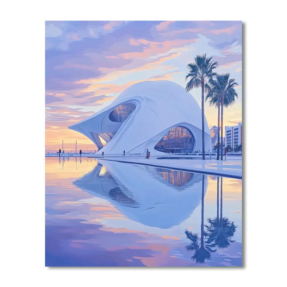City Of Arts And Sciences Valencia Spain At Dusk paint by numbers