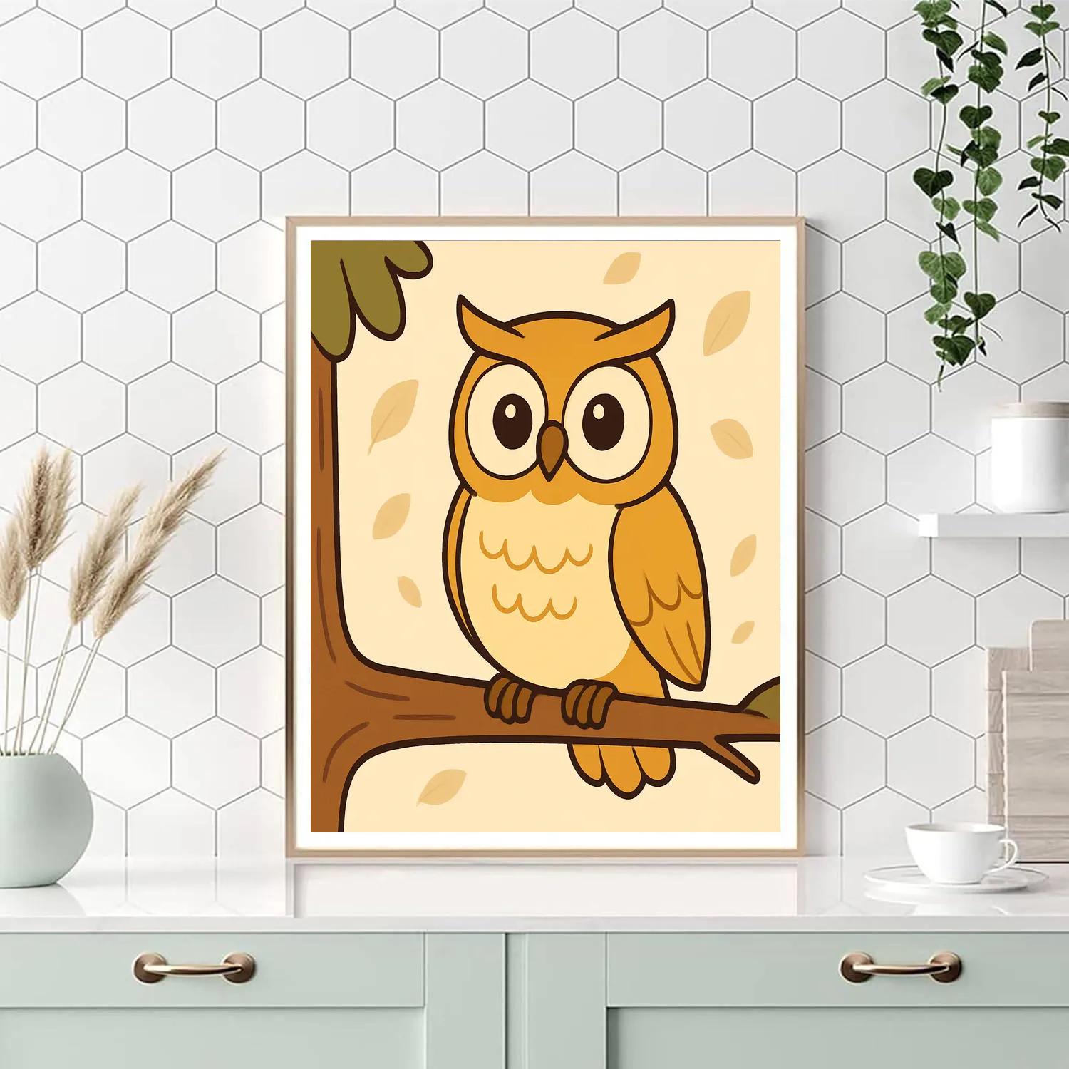 Wise Forest Owl paint by color