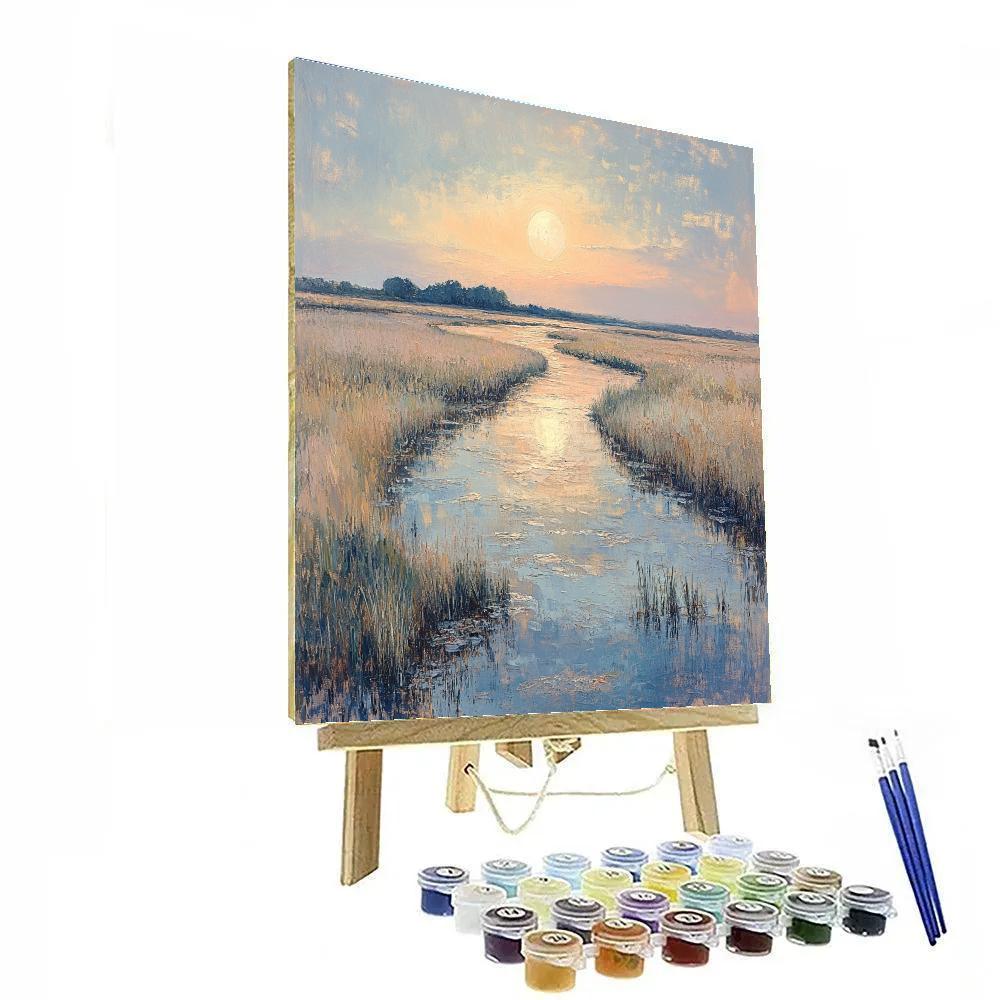 Edgar Degas Inspired Moonlight Over Wheat Mirrors paint by number