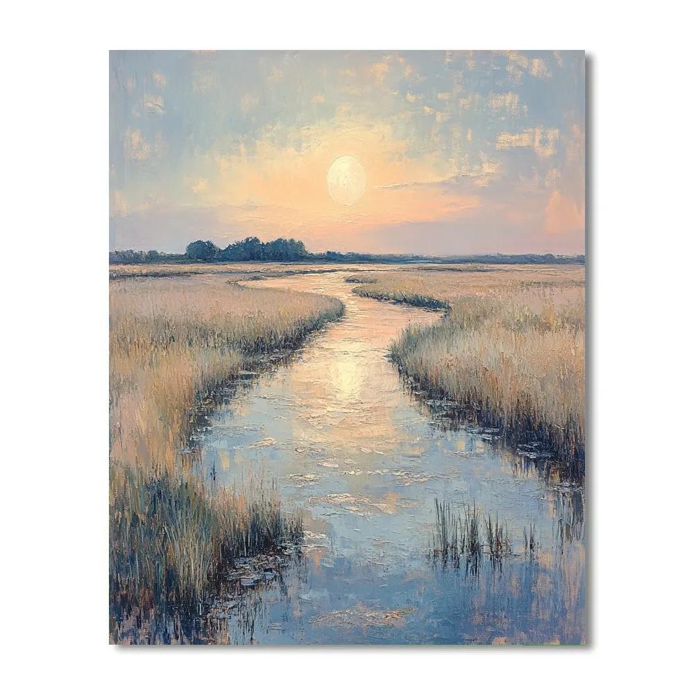 Edgar Degas Inspired Moonlight Over Wheat Mirrors paint by number