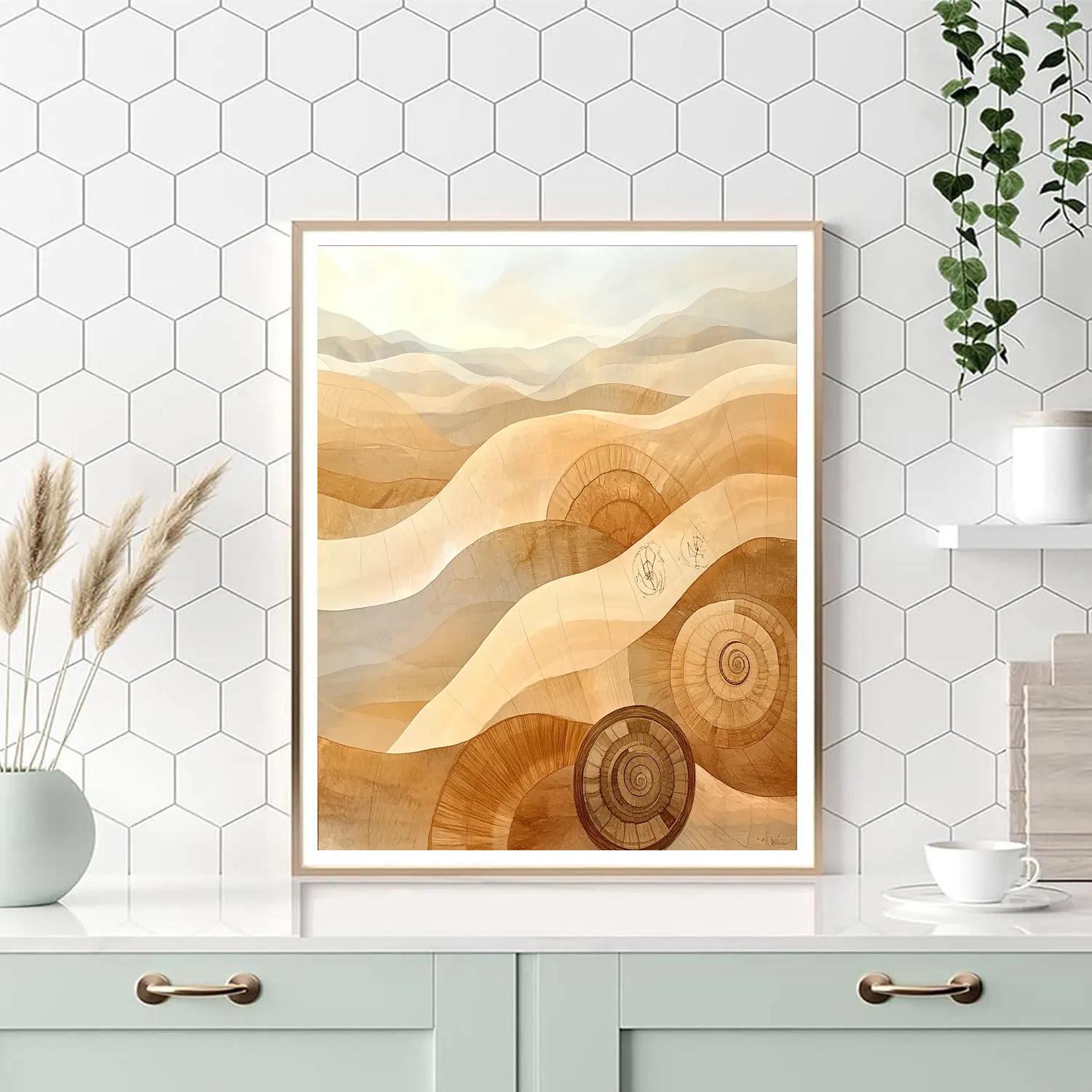 Leonardo Da Vinci Inspired Desert Fossil Landscape Painting by numbers kit