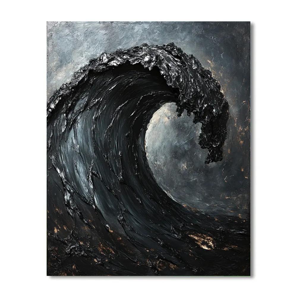 Michelangelo Inspired Obsidian Wave paint by numbers