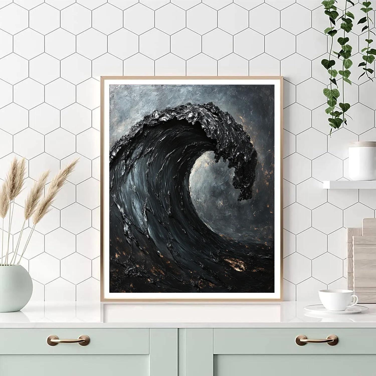 Michelangelo Inspired Obsidian Wave paint by numbers