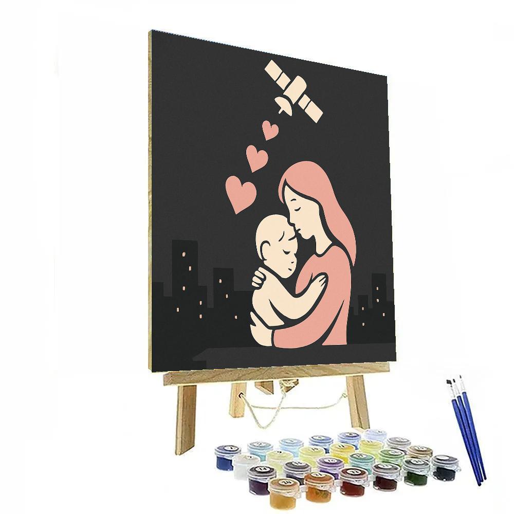 Satellite Signal Heart Number painting