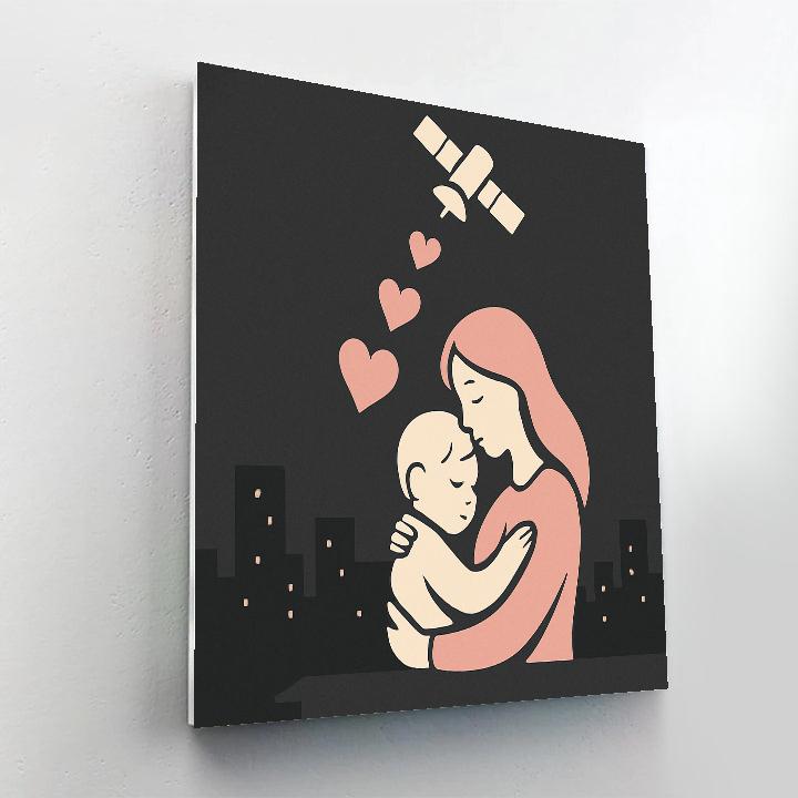 Satellite Signal Heart Number painting